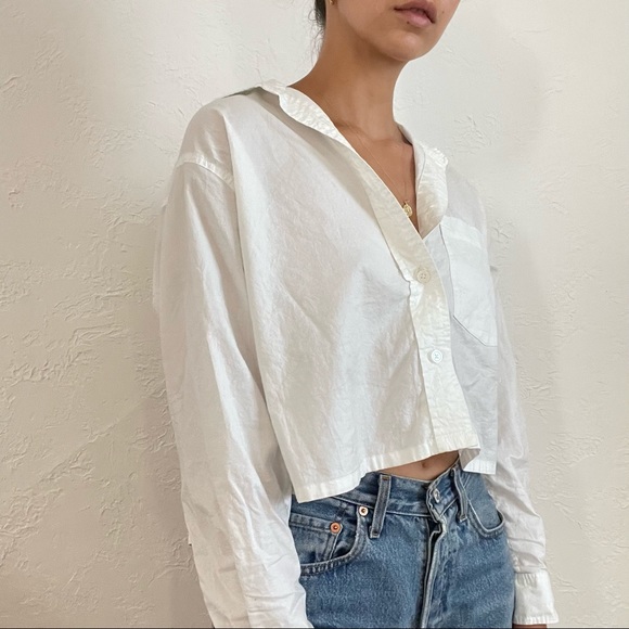 Everlane Tops - everlane way short shirt - silky cotton - white